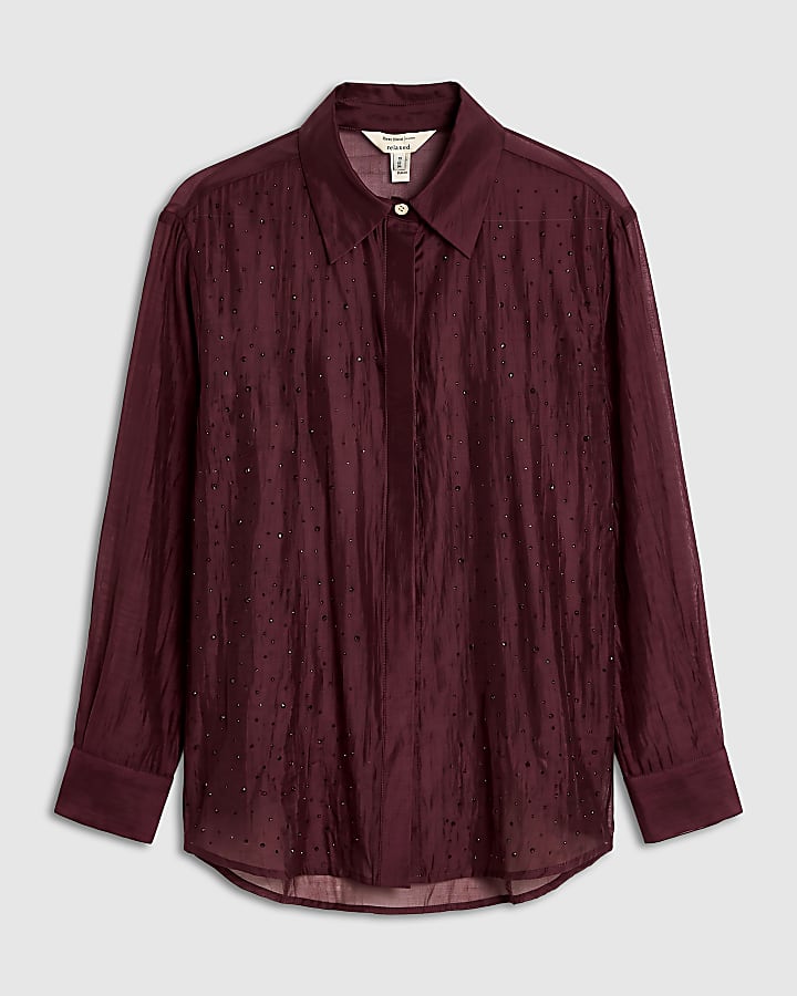 Purple Hot Fix Beach Shirt