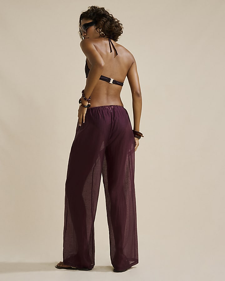 Purple Hot Fix Beach Trousers