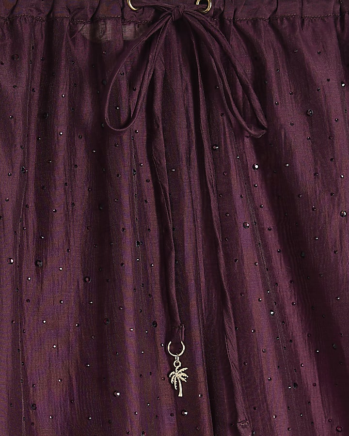 Purple Hot Fix Beach Trousers