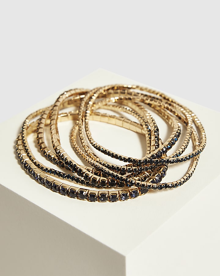 Blue Cupchain Stretch Bracelet Set
