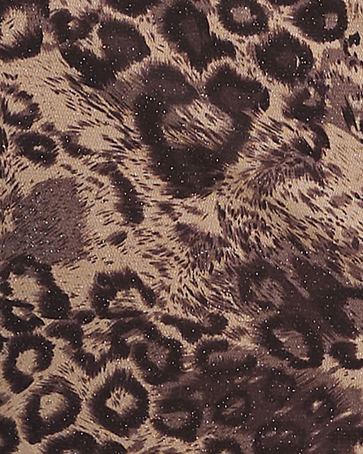 Beige Leopard Metallic Mesh Maxi Skirt