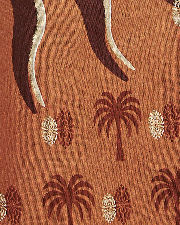 Orange Sun Print Wrap Playsuit
