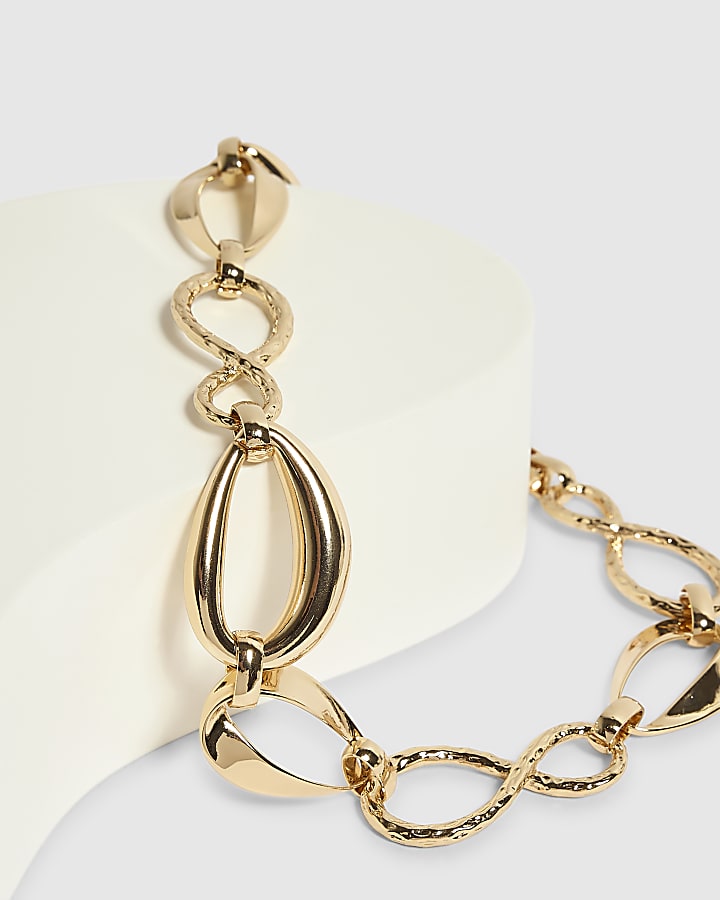 Gold Fancy Link Infinity Necklace