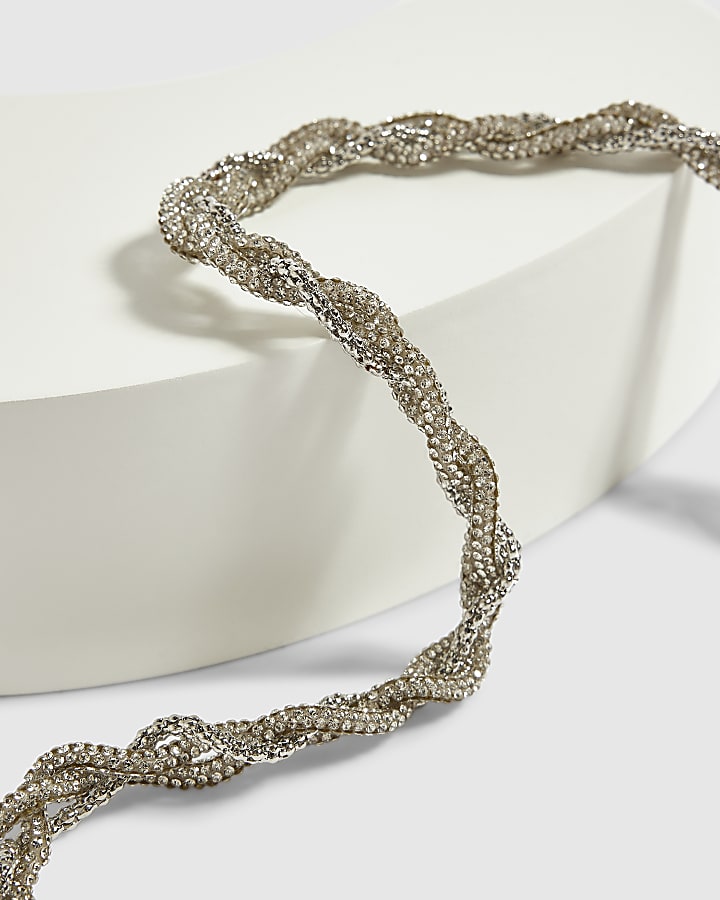 Silver Plated Plaited Necklace