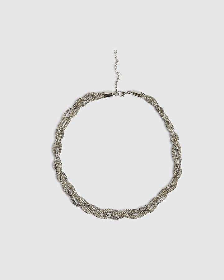 Silver Plated Plaited Necklace
