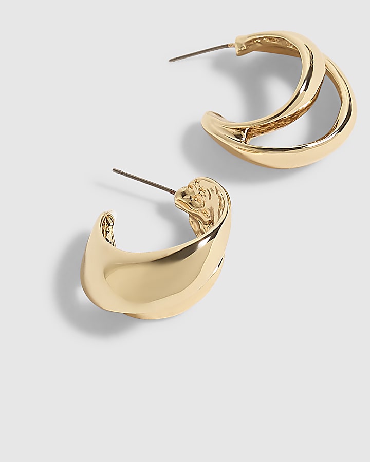 Gold Double Hoop Earrings