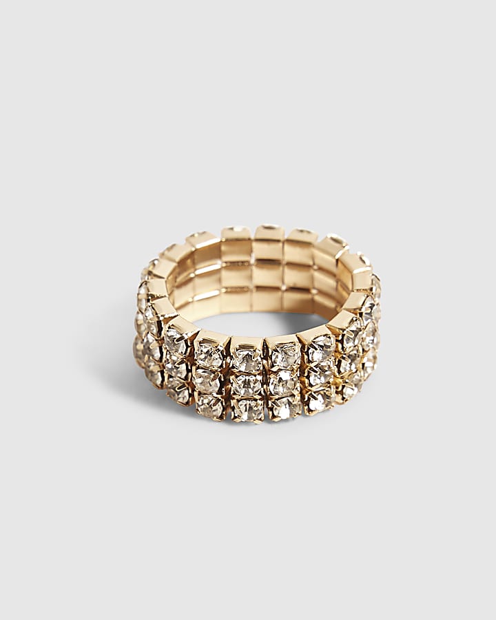 Gold Cupchain Stretch Ring