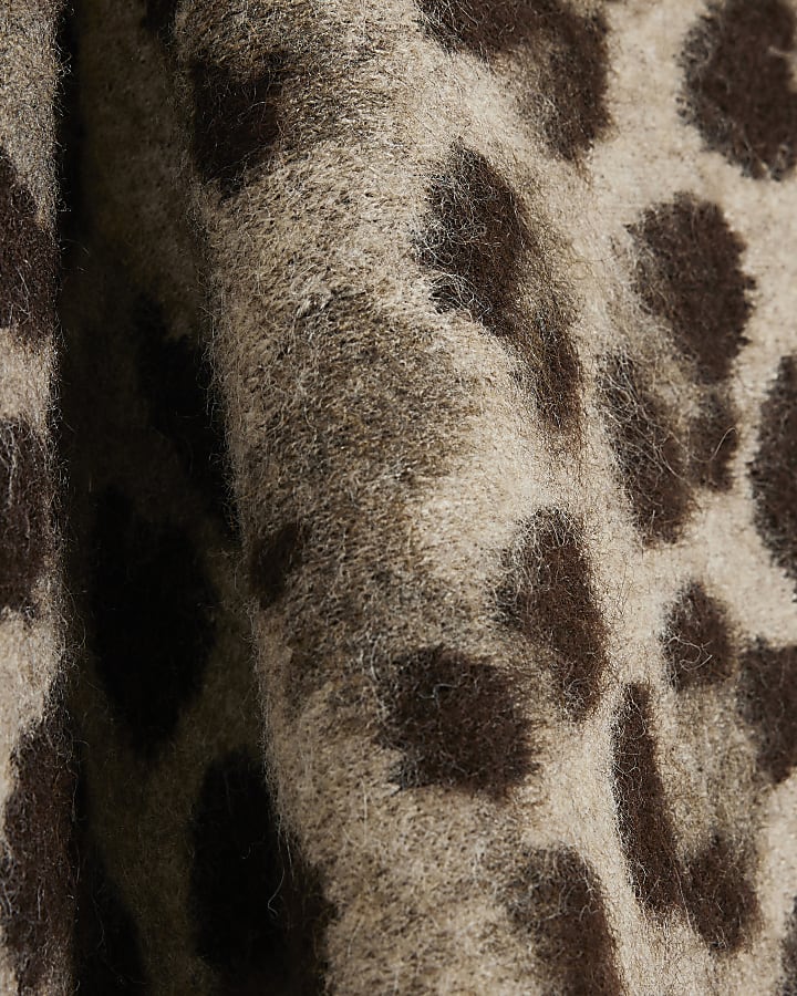 Brown Leopard Cosy Knit Jumper