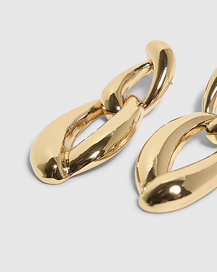 Gold Double Link Earrings