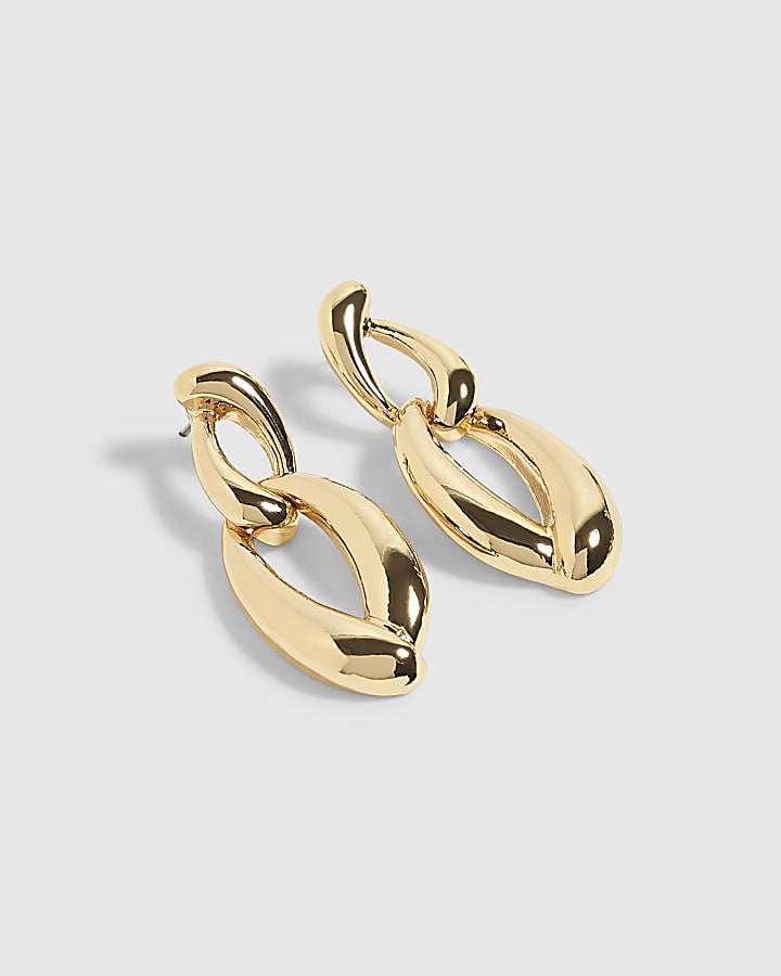 Gold Double Link Earrings
