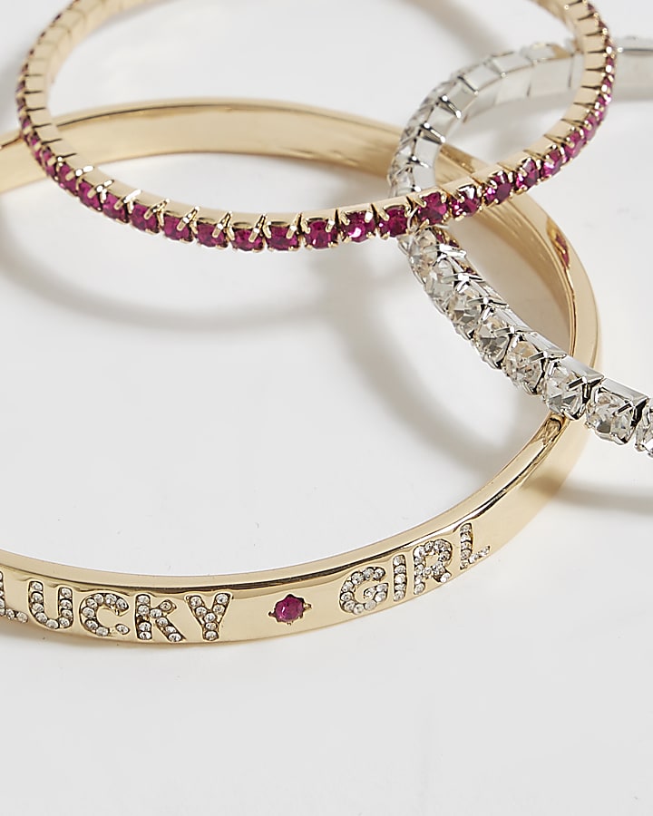 Gold Lucky Girl Bangle Pack