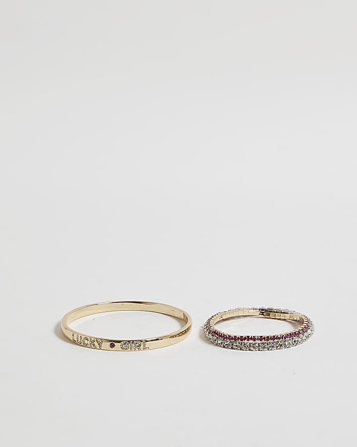 Gold Lucky Girl Bangle Pack