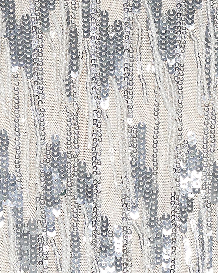 Cream Sequin Fringe Top