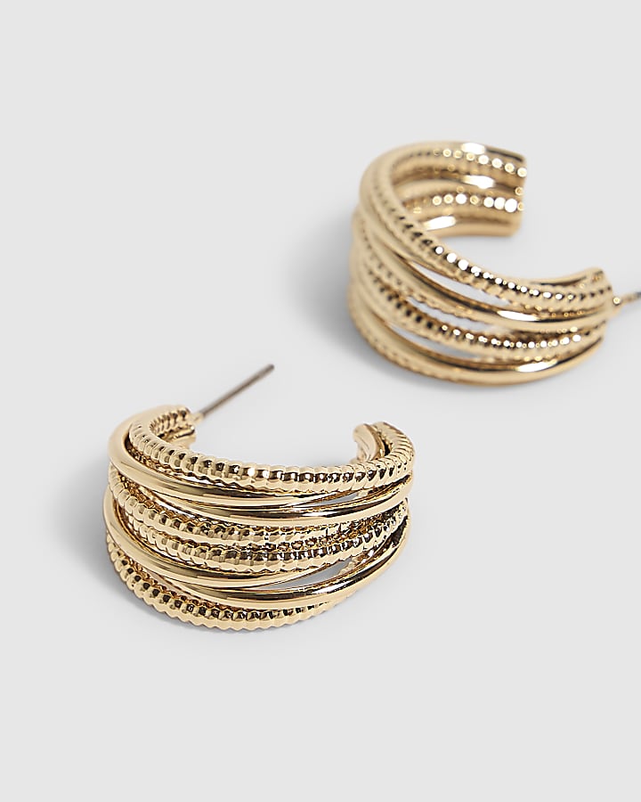 Gold Wire Hoop Earrings