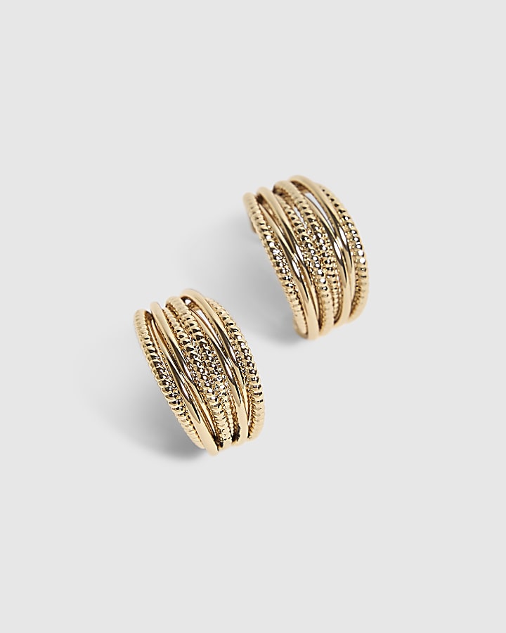 Gold Wire Hoop Earrings