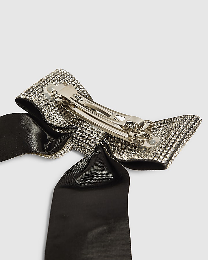 Silver Rhinestone Sparkle Bow