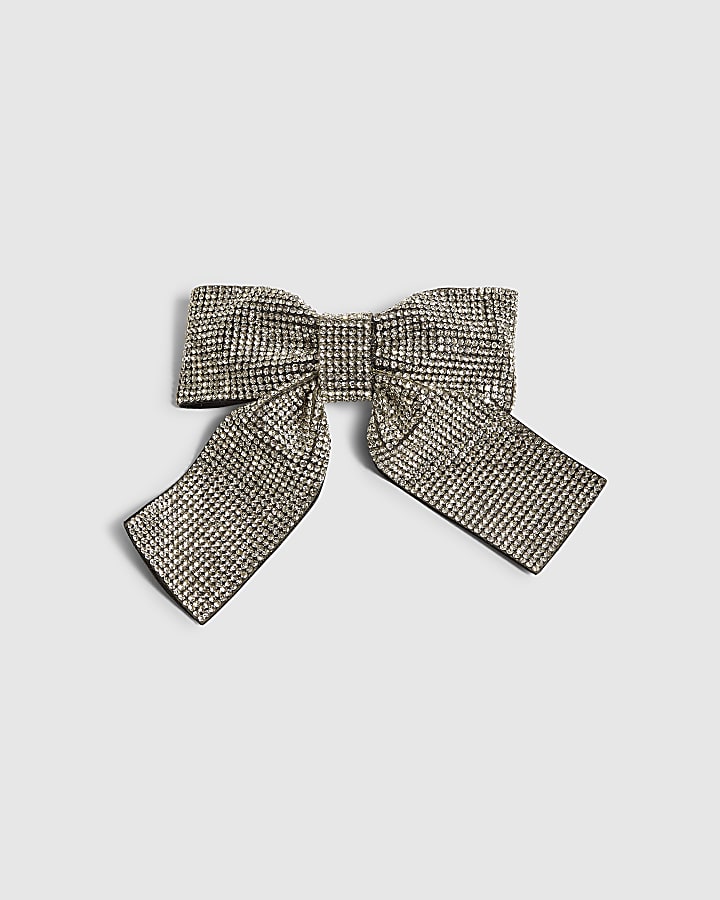 Silver Rhinestone Sparkle Bow