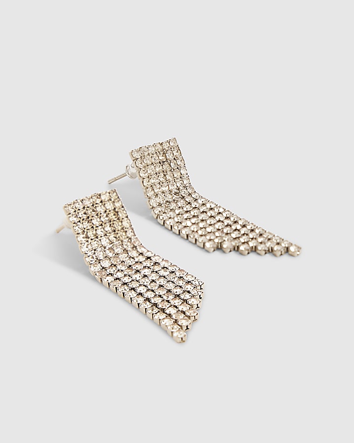 Silver Small Cupchain Drop Earrings