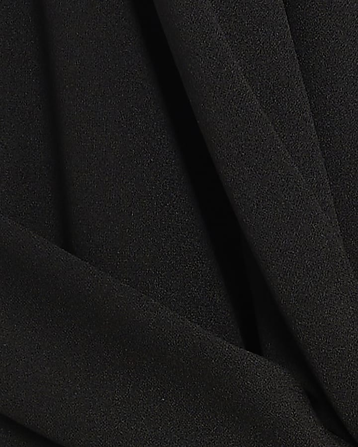 Black One Shoulder Buckle Detail Jumpsuit
