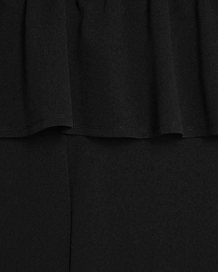 Petite Black One Shoulder Buckle Jumpsuit