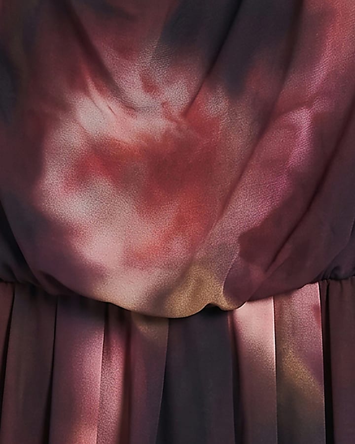 Burgundy Chiffon Asymmetric Hem Top