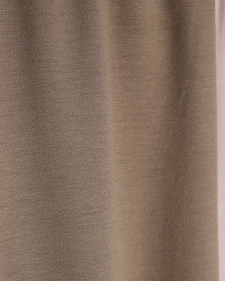 Beige Premium Tipped Wide Leg Joggers