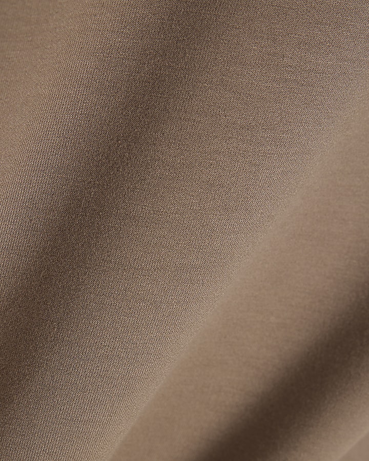 Beige Premium Tipped Wide Leg Joggers