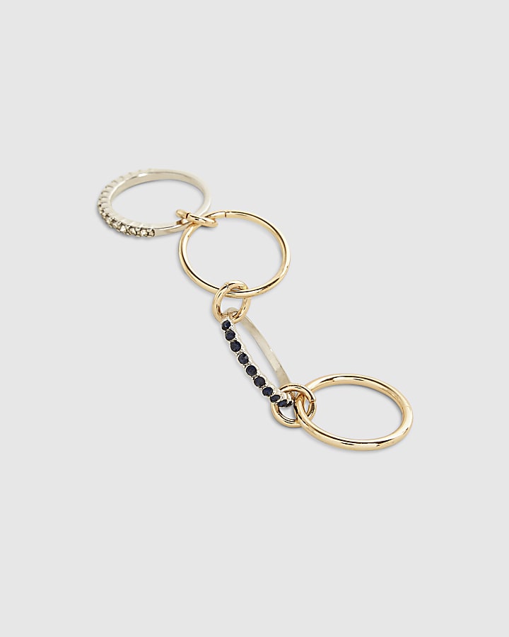 Silver Diamante Stack Ring