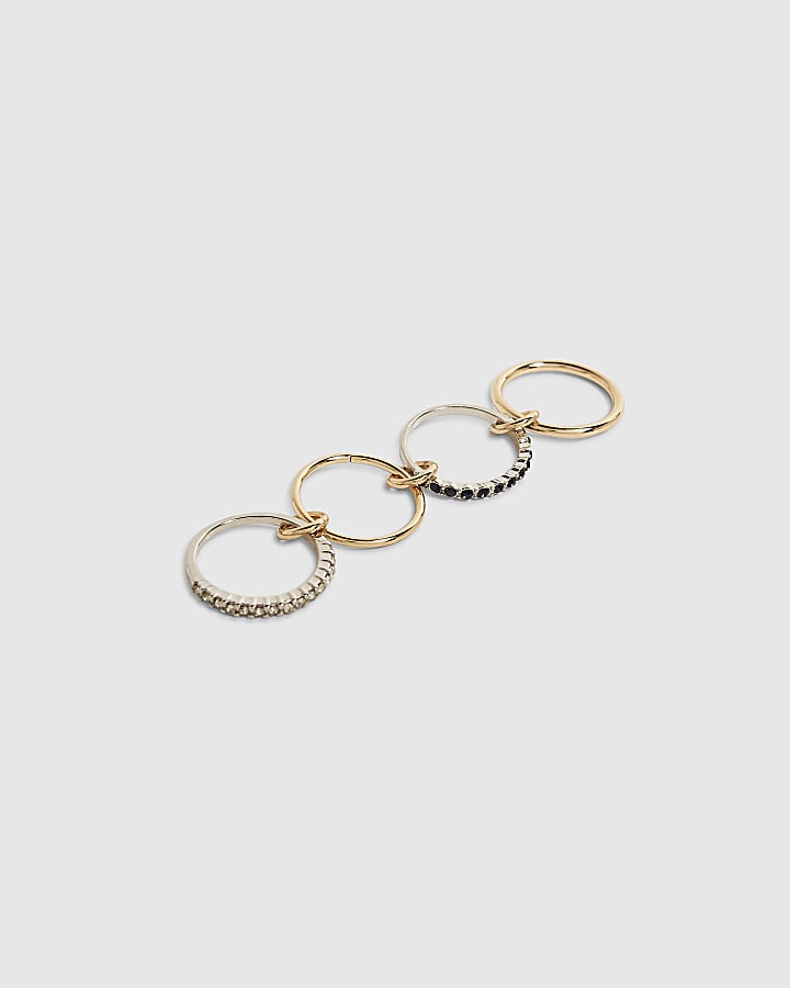 Silver Diamante Stack Ring