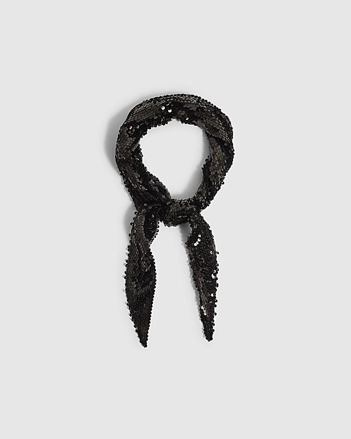 Black Sequin Scarf