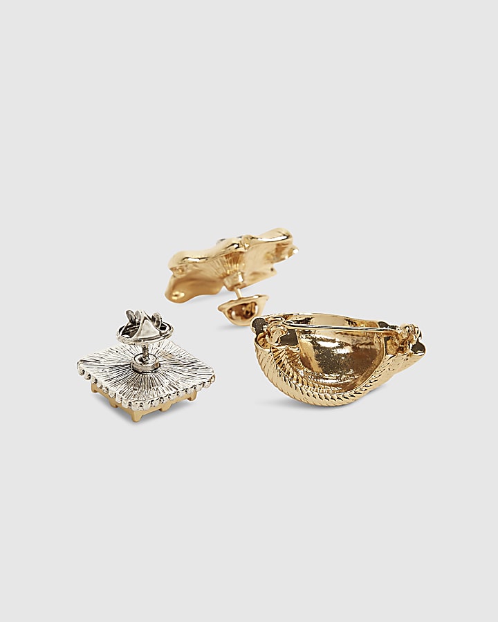 Gold Mixed 3 Pack Brooches