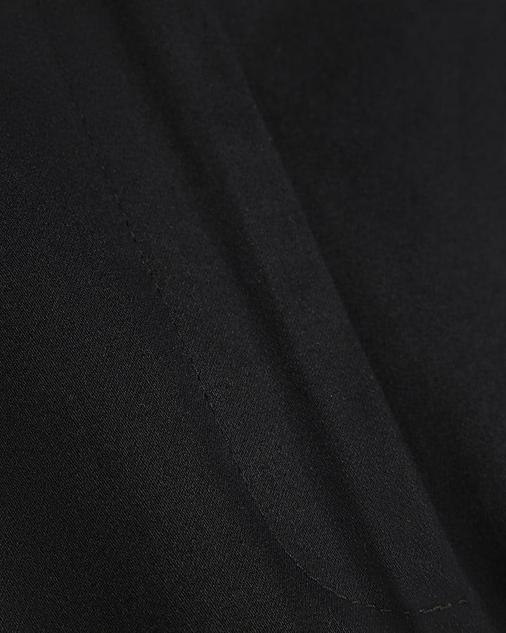 Black Cotton Sateen Trousers