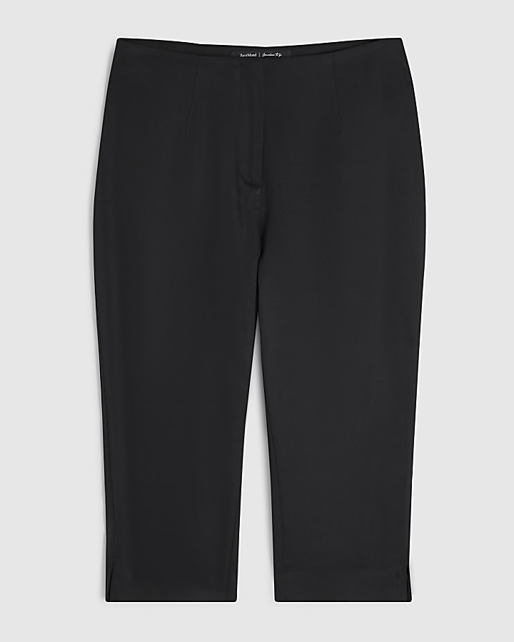 Black Cotton Sateen Trousers