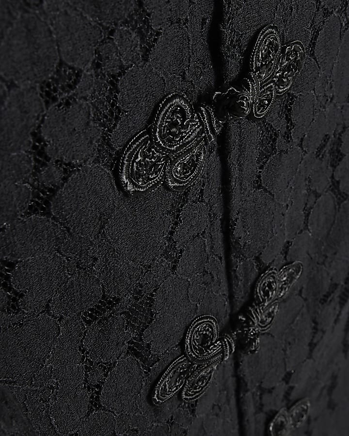 Black Lace Cap Sleeve Drummer Top