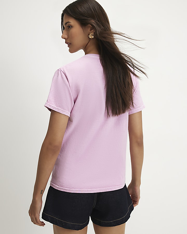 Pink Cotton Japanese Floral T-shirt