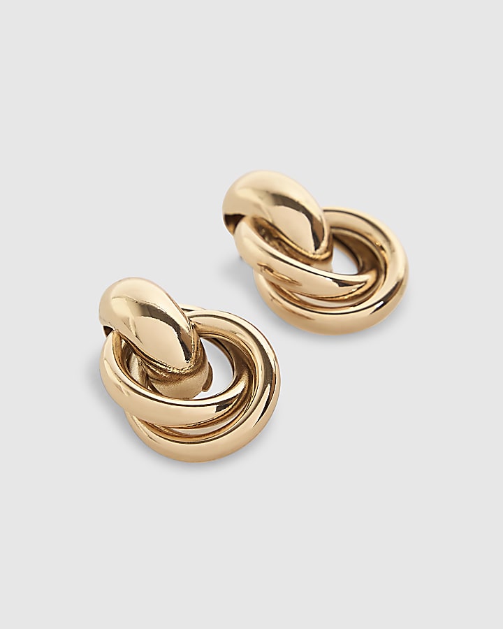 Gold Small Knot Drop Earrings