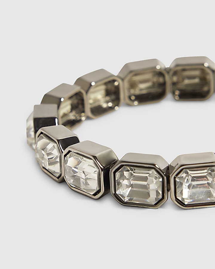 Silver Rhinestone Stretch Bracelet