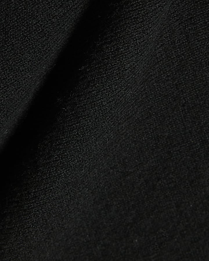 Black Asymmetric Knitted Cape