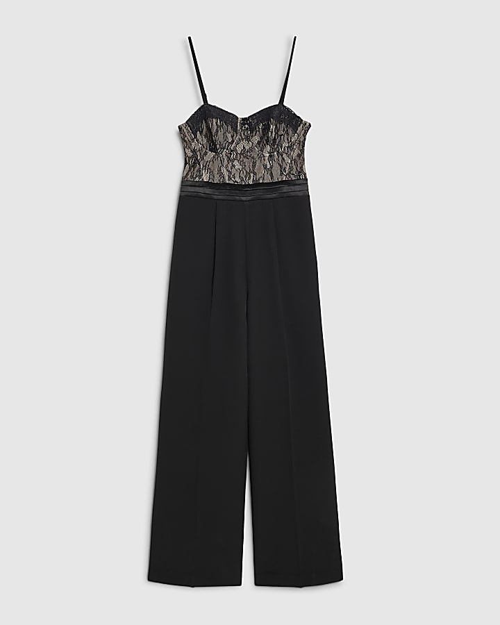 Black Corset Detail Jumpsuit