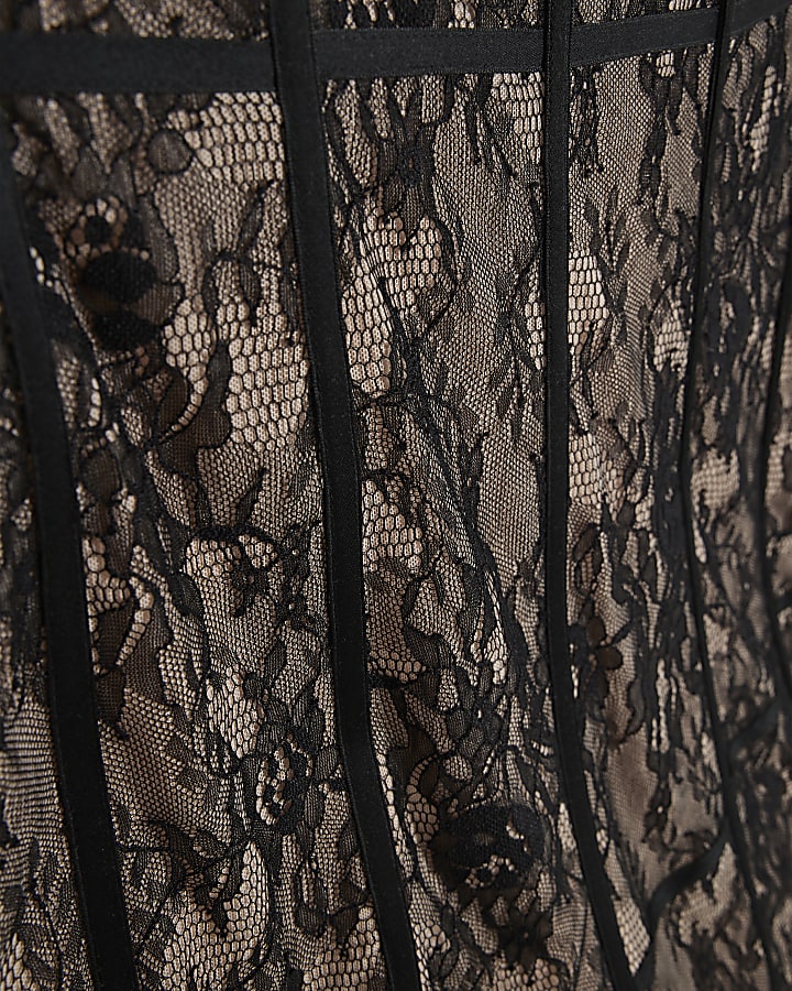 Black Lace Corset Mini Dress