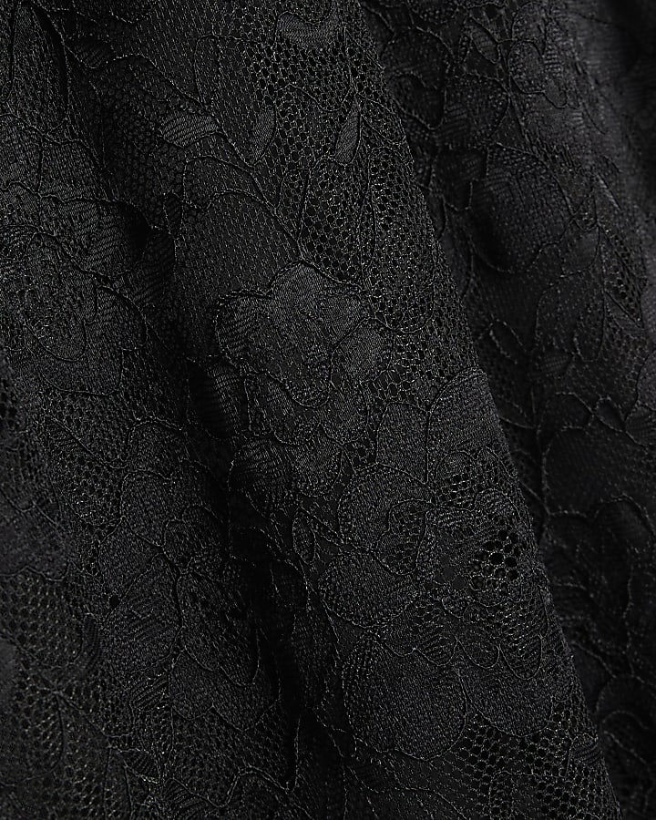 Black High Neck Lace Maxi Dress