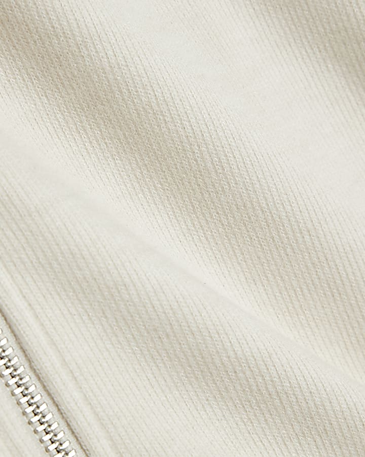 Cream Zip Through Cosy Cardigan