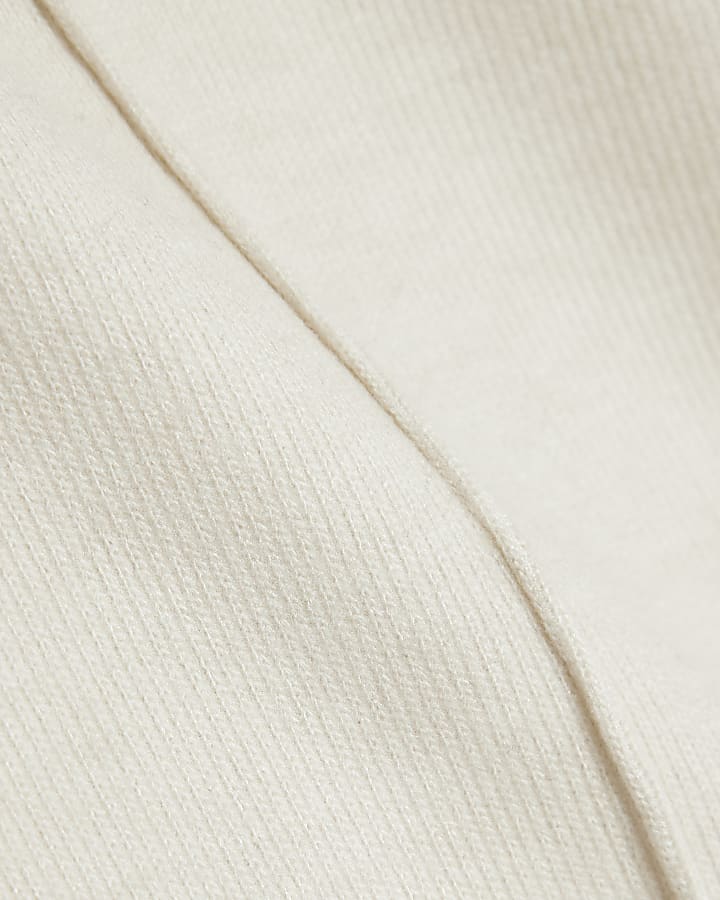 Cream Seam Detail Cosy Mini Skirt