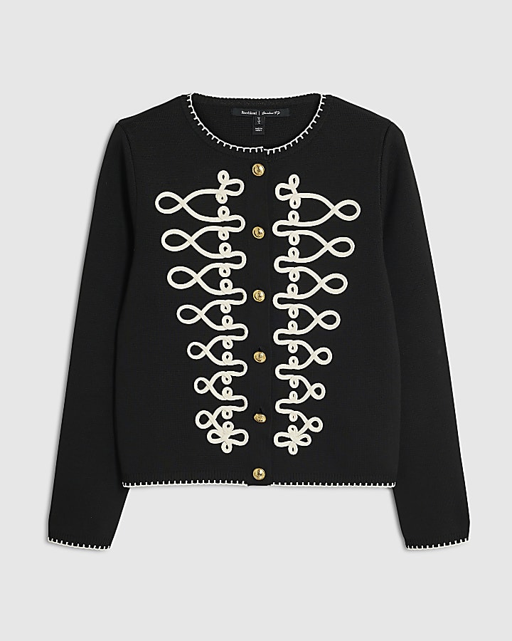 Black Whipstitch Drummer Cardigan