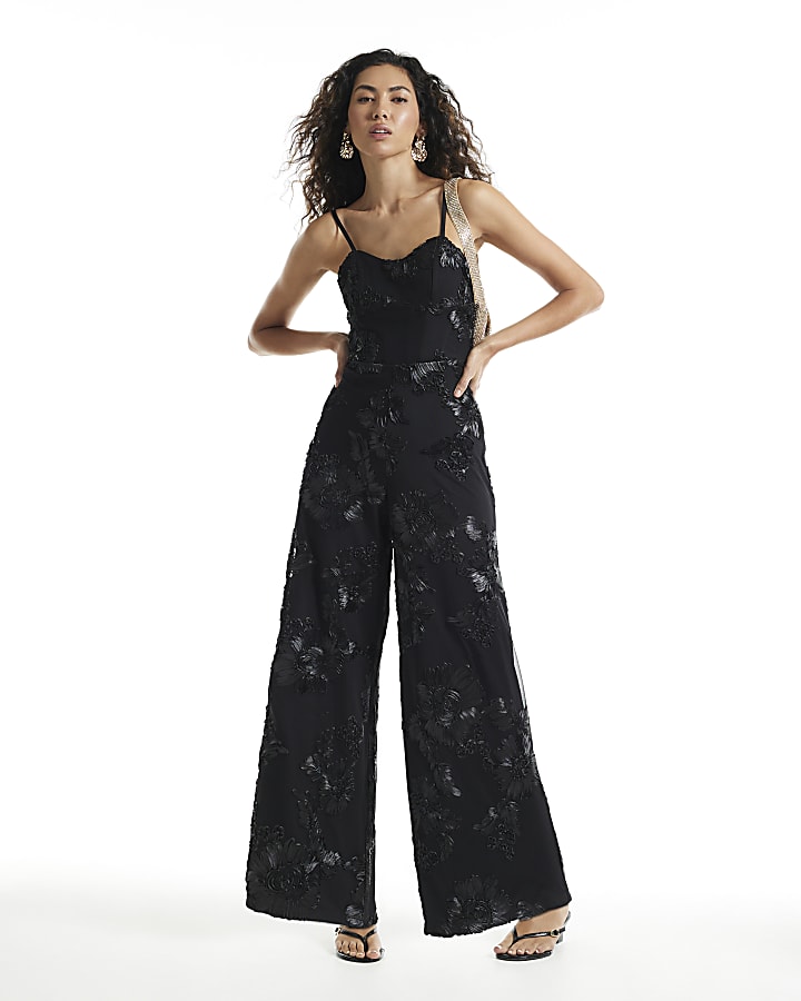 Black Cornelli Corset Jumpsuit