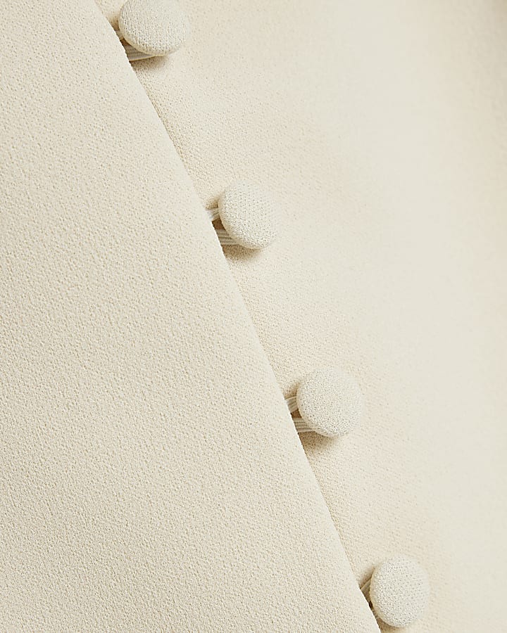 Cream Boxy Stand Up Collar Top