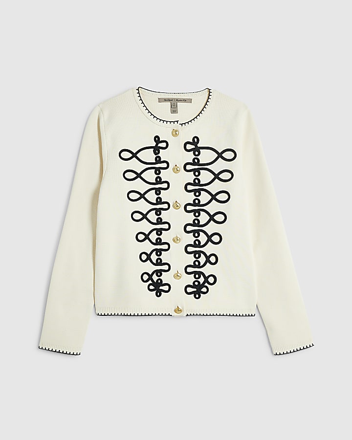 Cream Whipstitch Drummer Cardigan