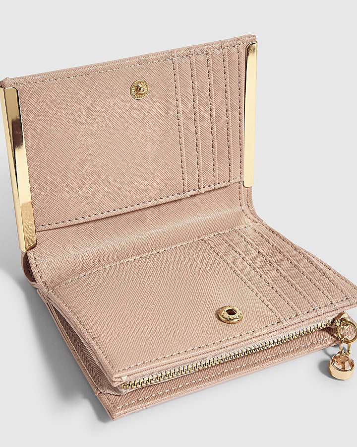 Pink Embellished Monogram Foldout Purse