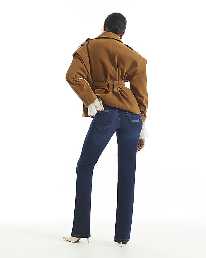 Blue Mid Rise Bootcut Jeans