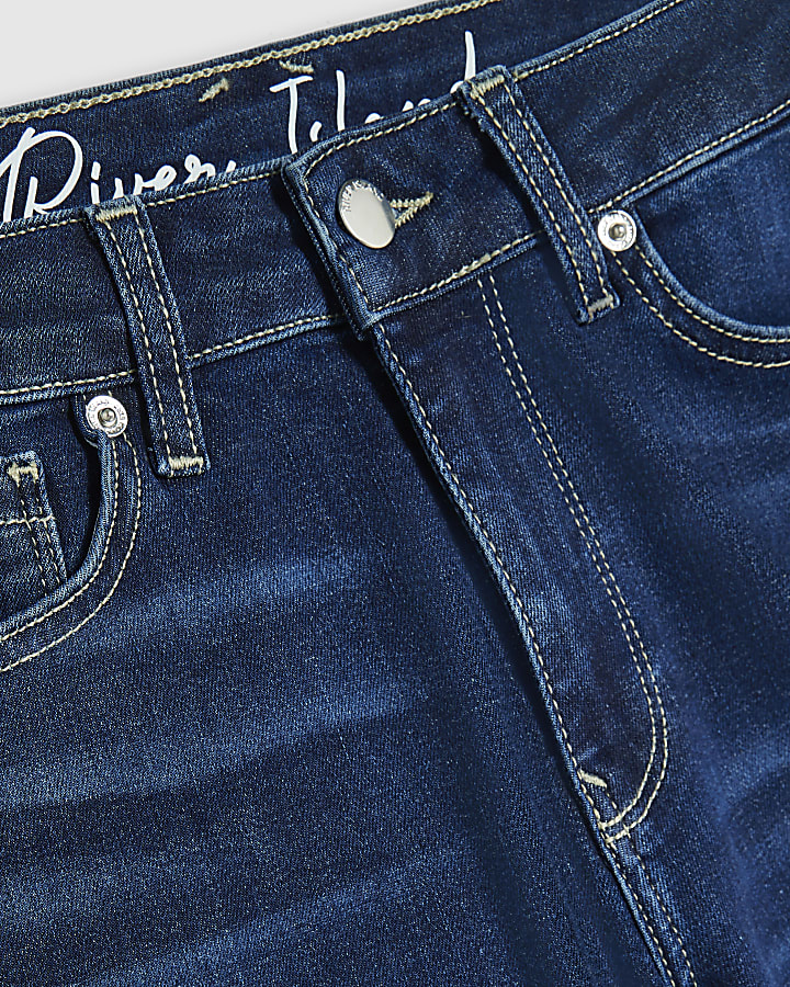 Blue Mid Rise Bootcut Jeans